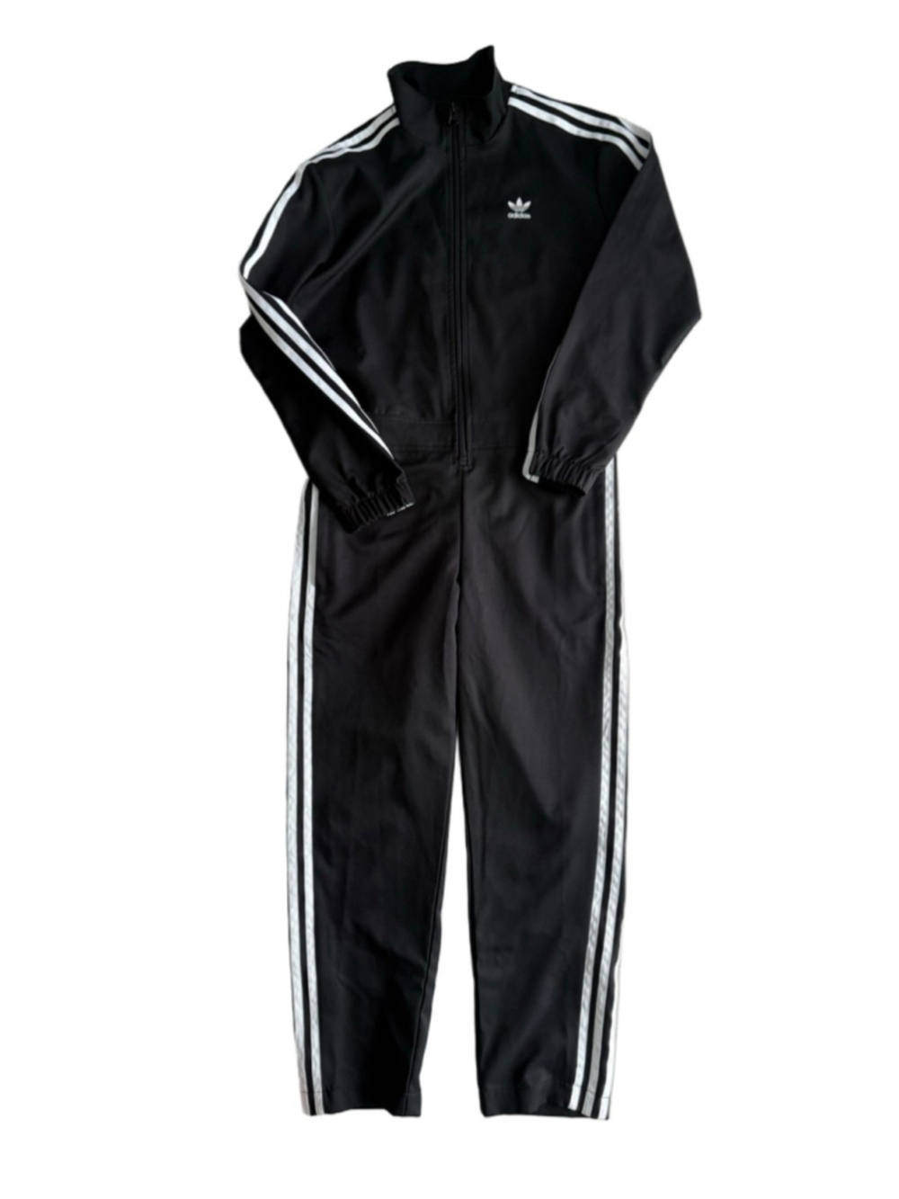 Adidas Originals Kids 11-12Y Black 3-Stripes Track Jumpsuit Y2K Athleisure 90s